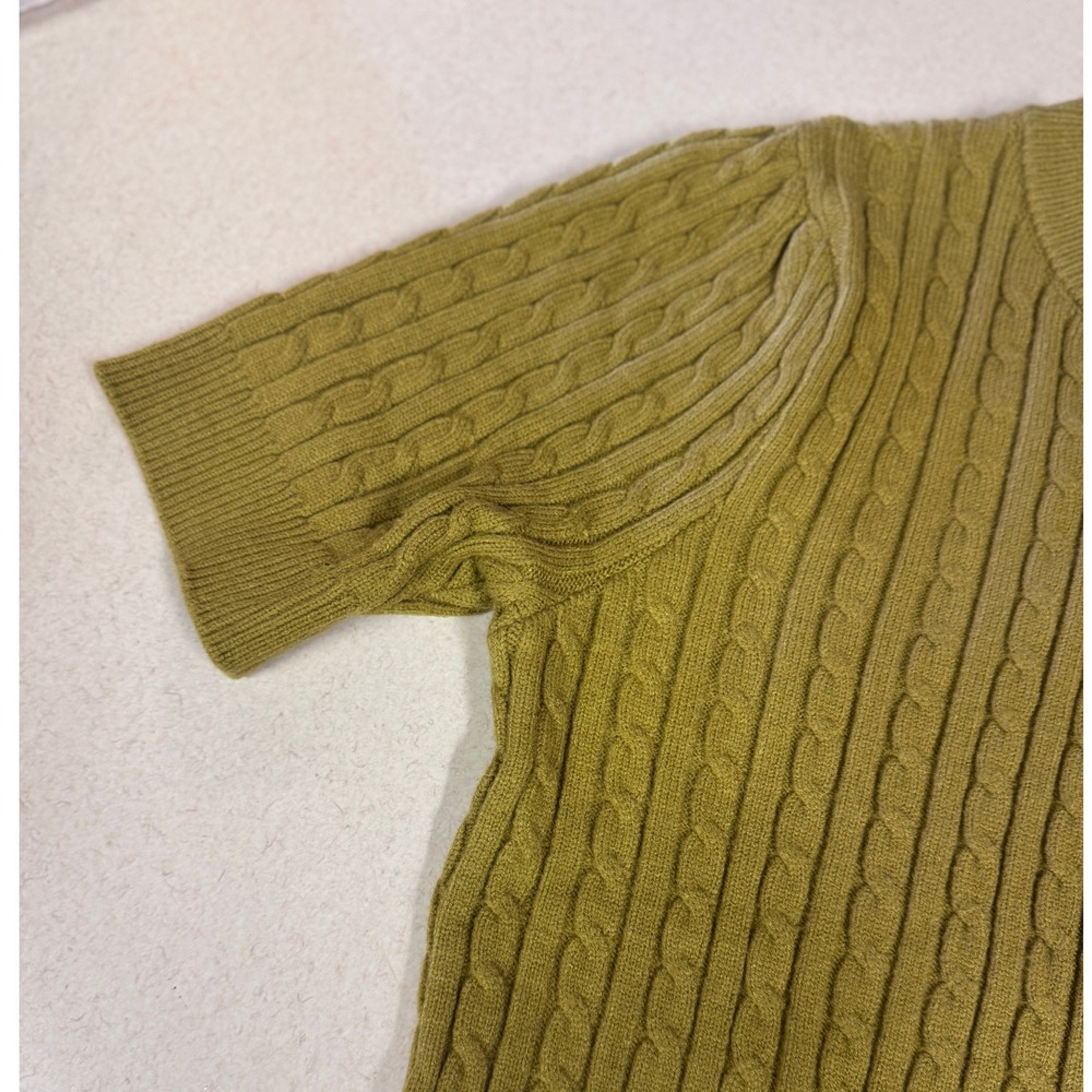 Truth by Republic Womens Cable Knit Short Sleeve Sweater Pear Green Size M - Picture 4 of 8
